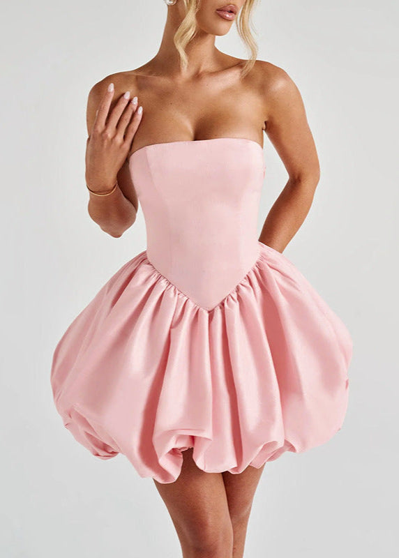 Bow strapless lantern Dress