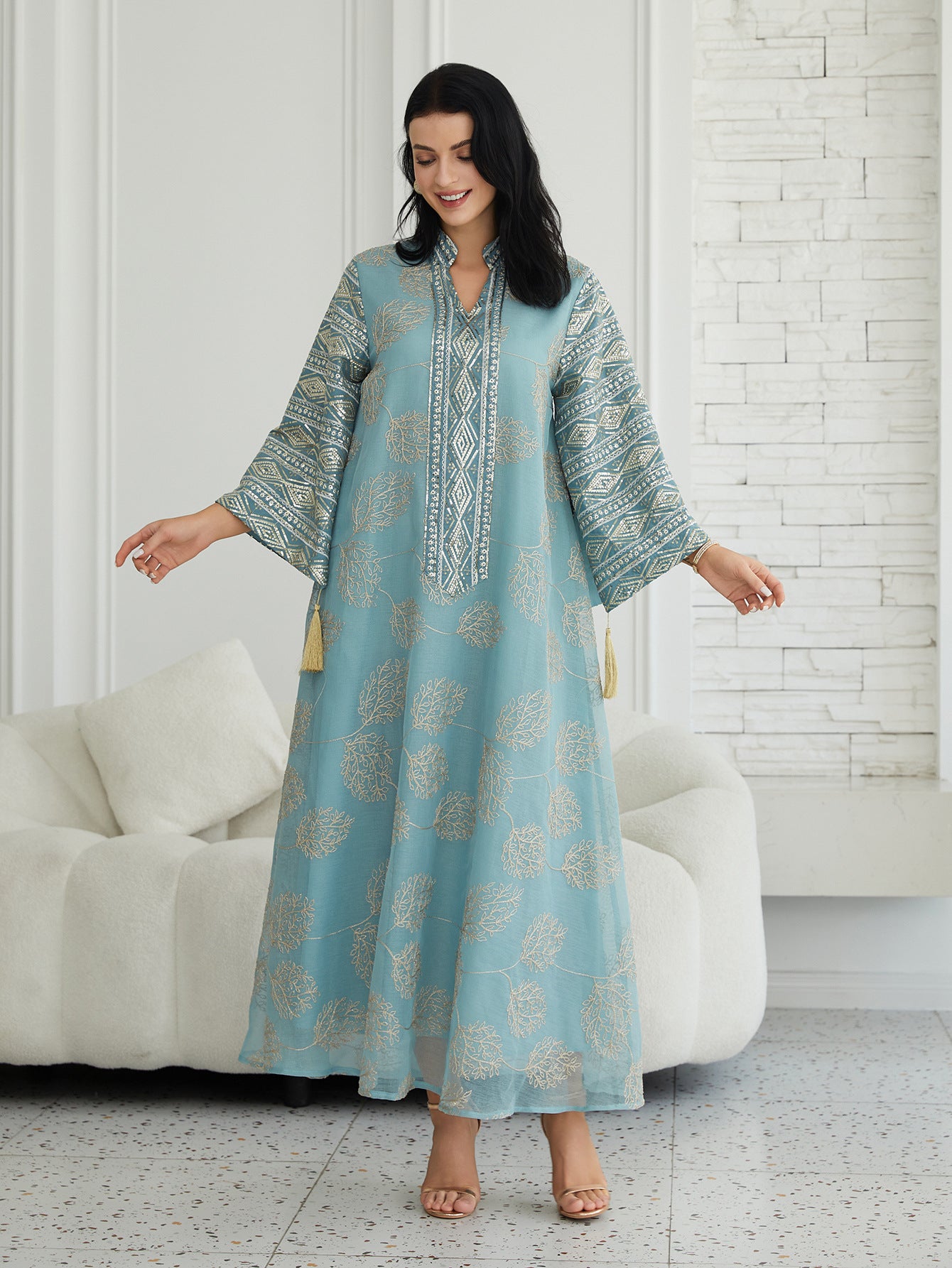 Embroidered sequined women's Abaya