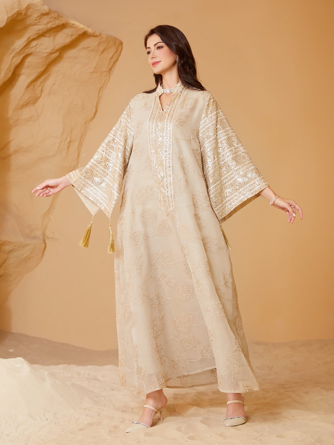 Embroidered sequined women's Abaya