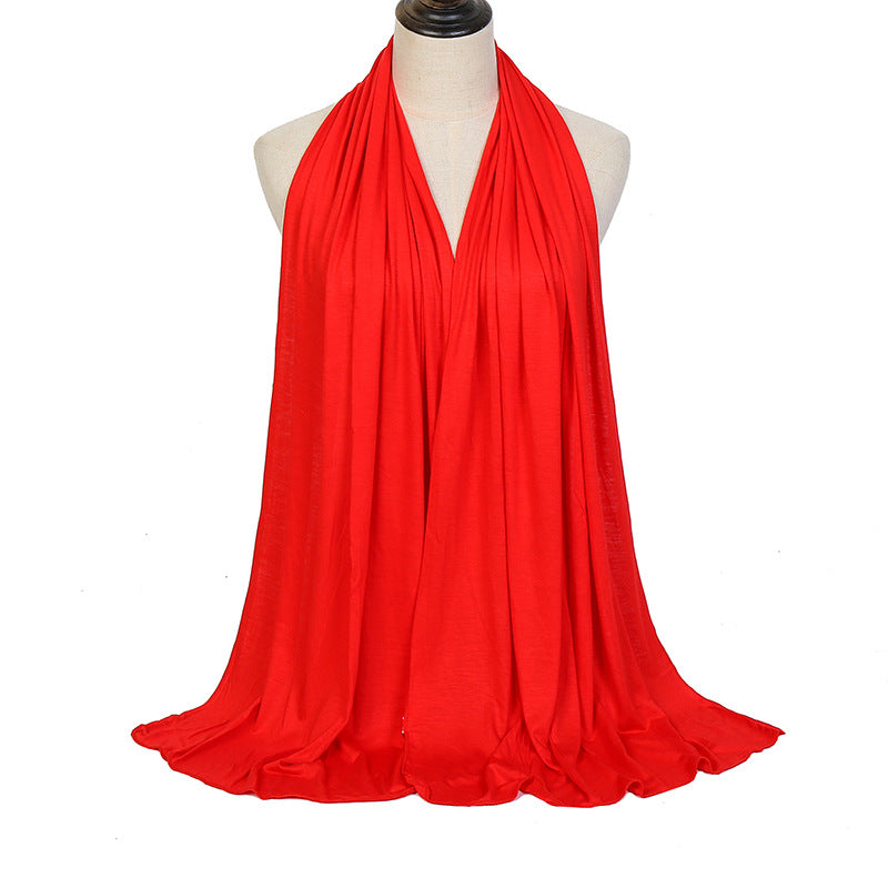 Middle Eastern solid-color mercerized cotton headscarf