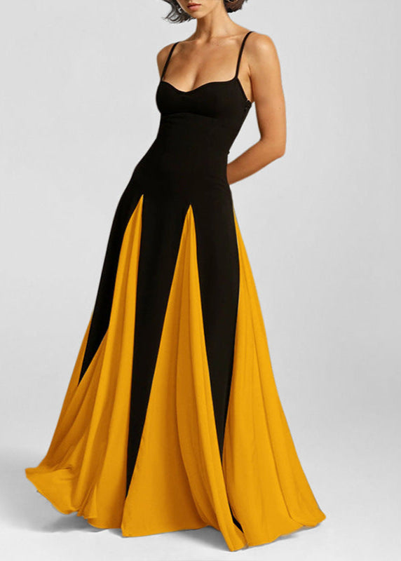 Contrasting colors spring dress