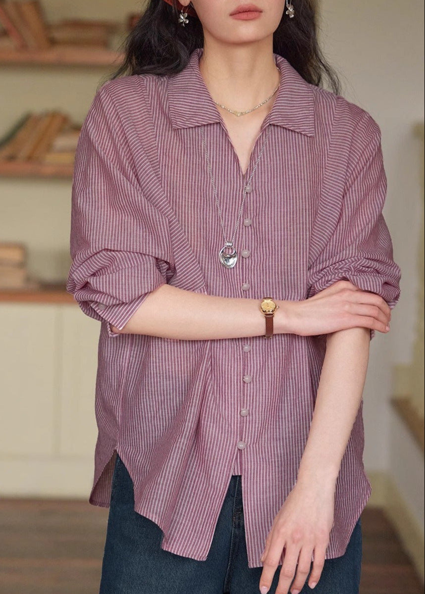 Striped thin sun-protective shirt