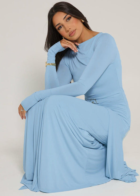 Looped and tied long dress