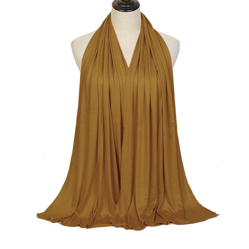 Middle Eastern solid-color mercerized cotton headscarf