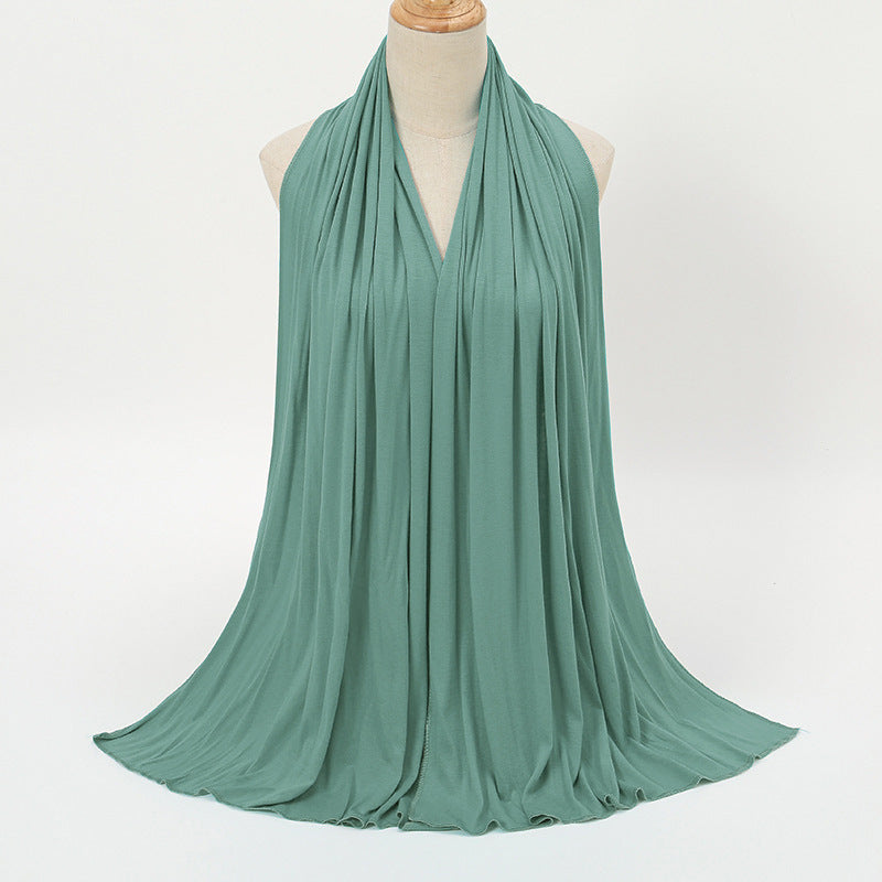 Middle Eastern solid-color mercerized cotton headscarf