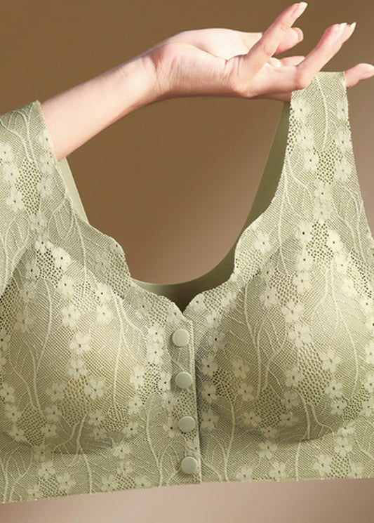 Seamless bra with a front-opening button