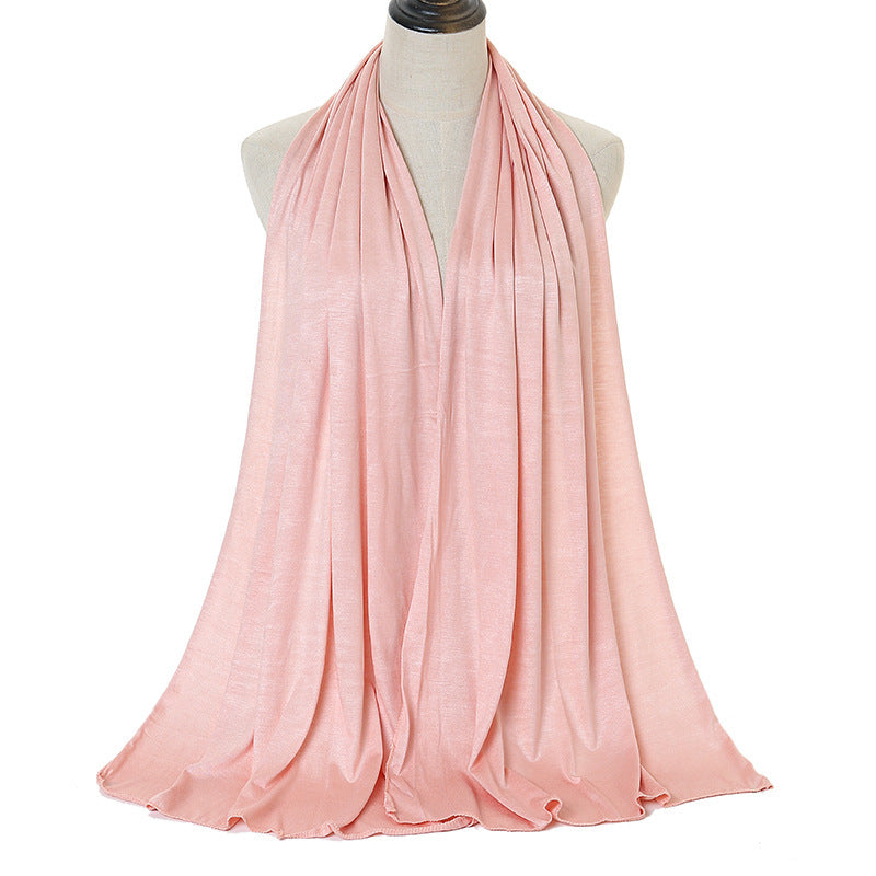 Middle Eastern solid-color mercerized cotton headscarf