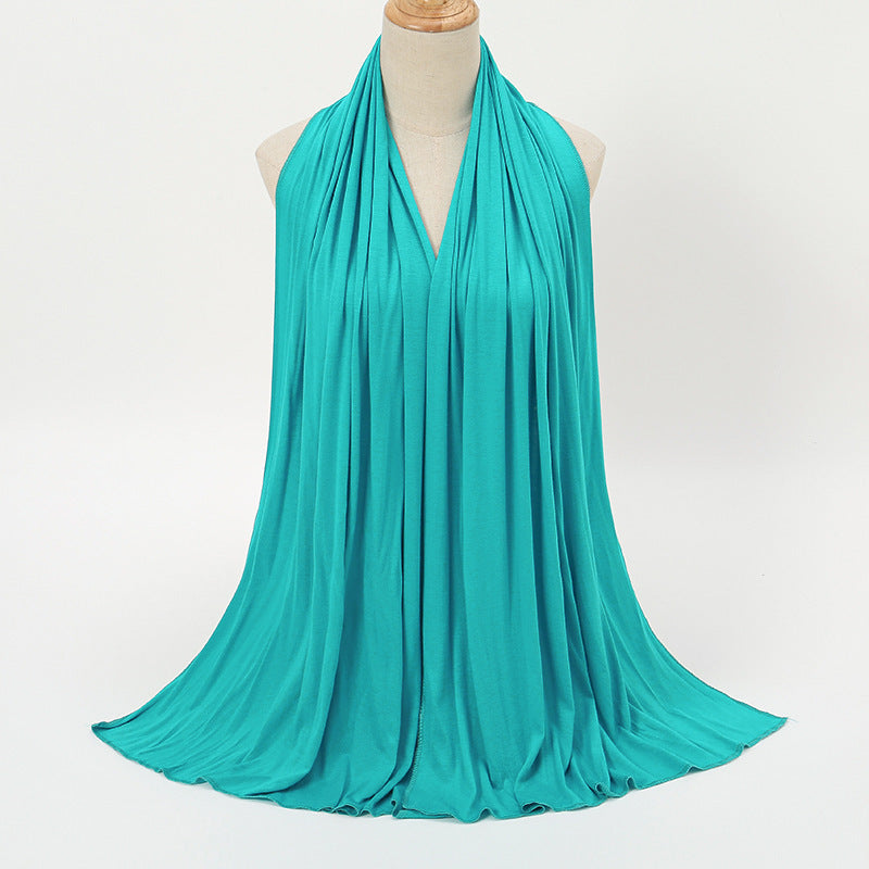 Middle Eastern solid-color mercerized cotton headscarf
