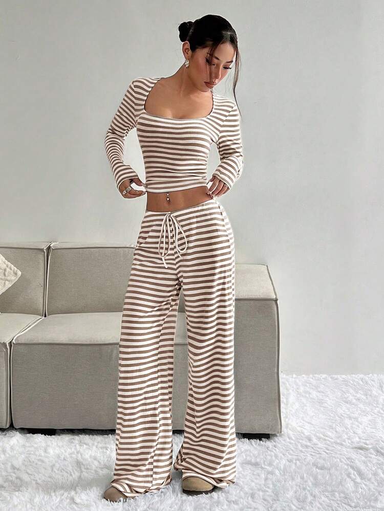 Striped Knitted Set