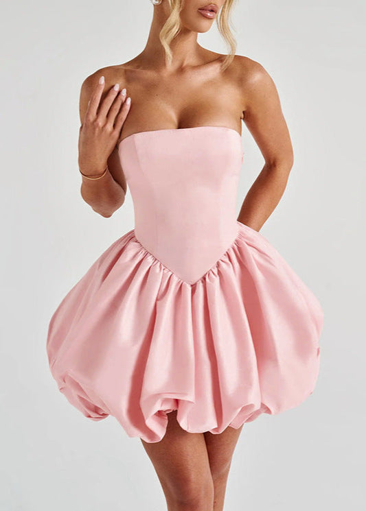 Bow strapless lantern Dress