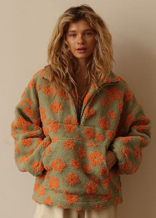 Fleece floral hoodieS