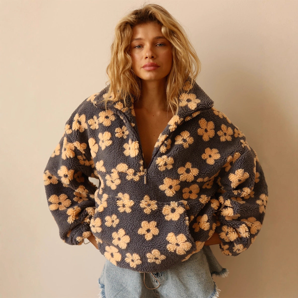 Fleece floral hoodieS