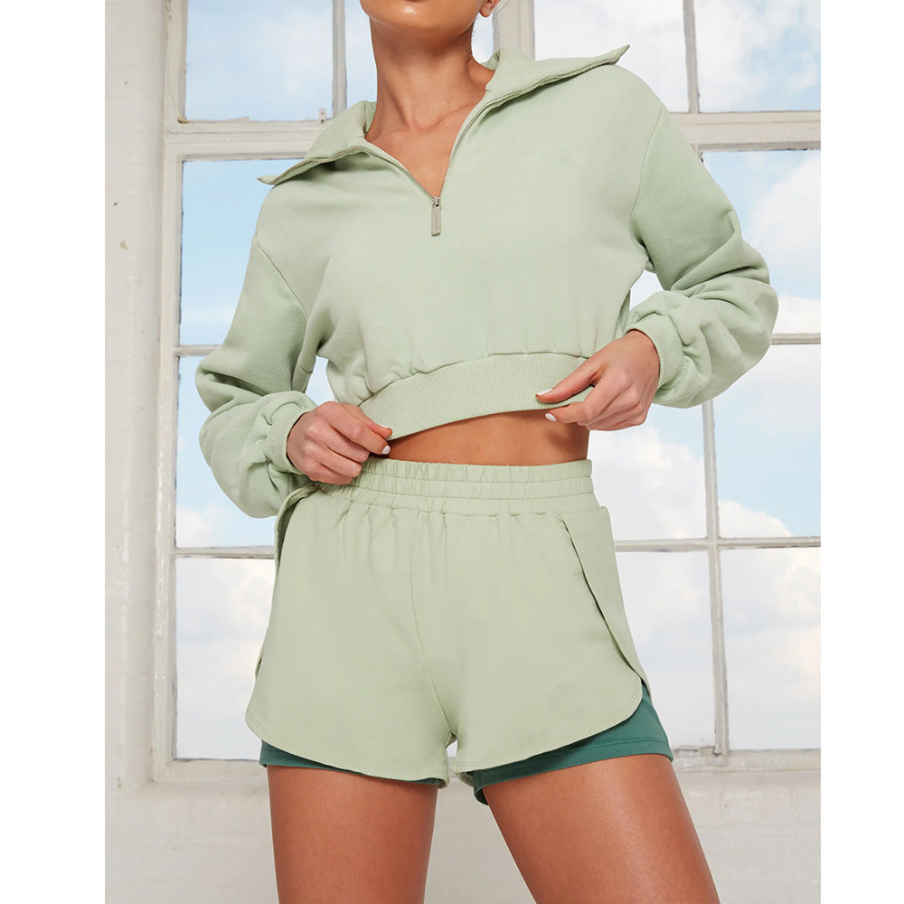 Two pairs hoodie of shorts for women