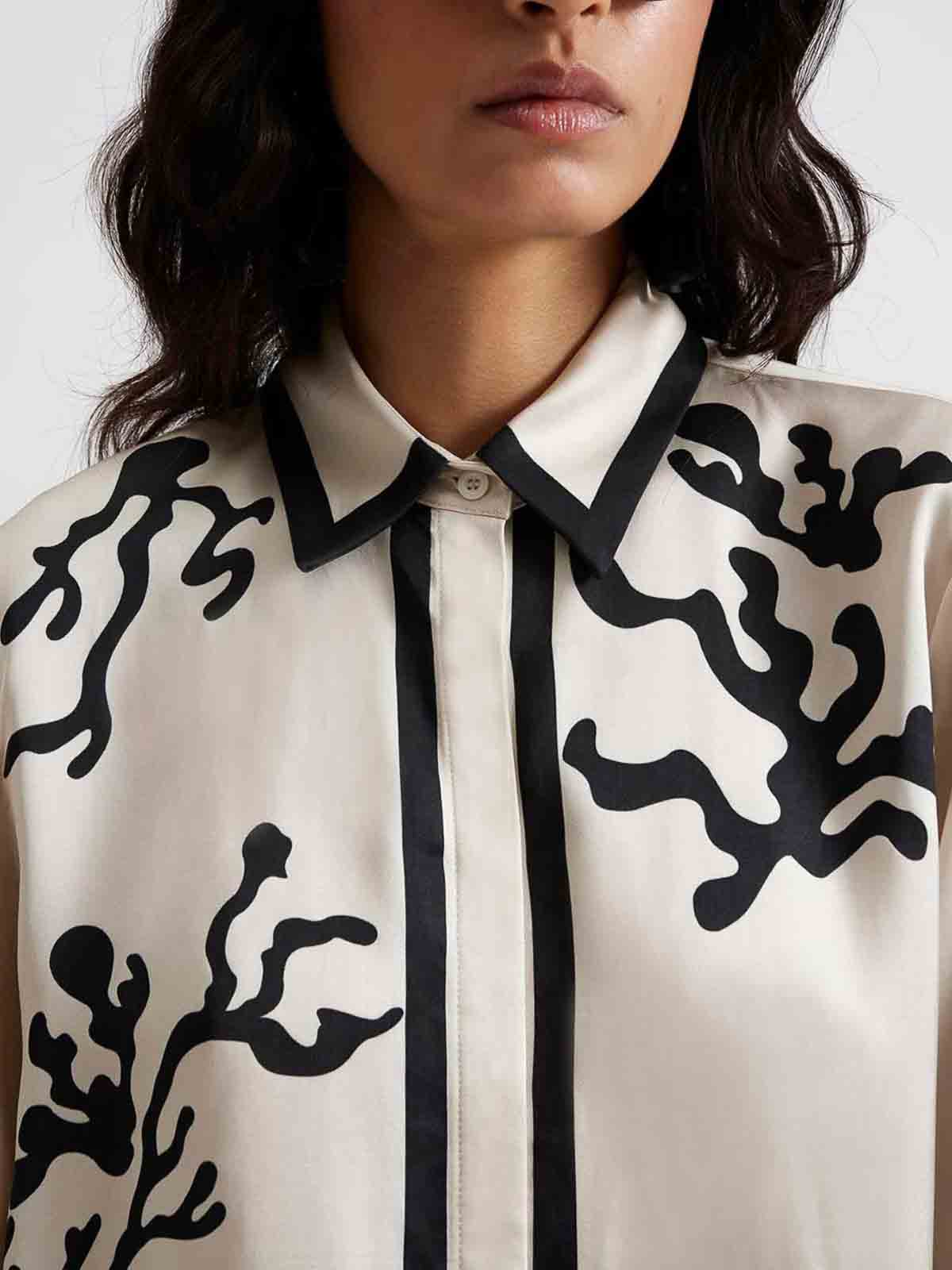 Two loose and casual pieces with printed and color-blocked patterns