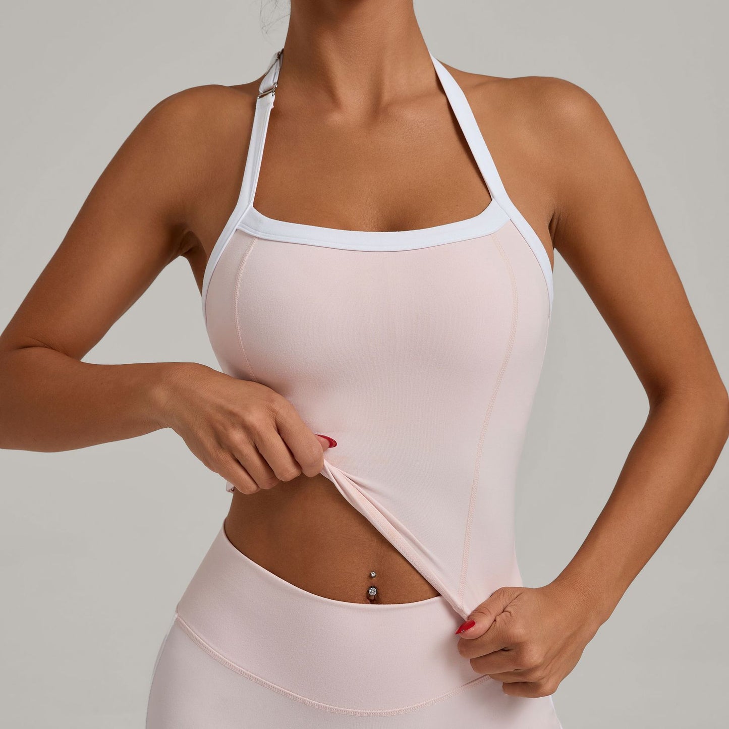 Adjustable shoulder strap halter-neck yoga vest