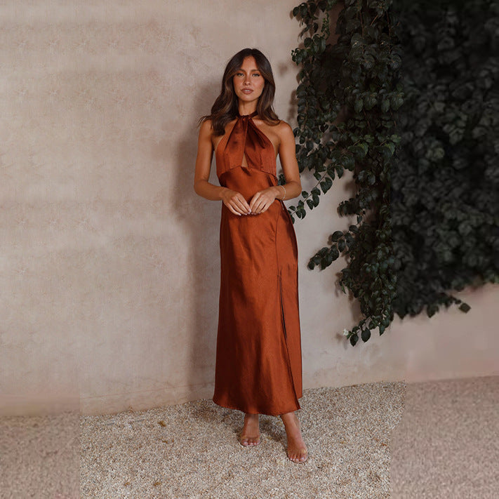 Cinched-waist sleeveless dress