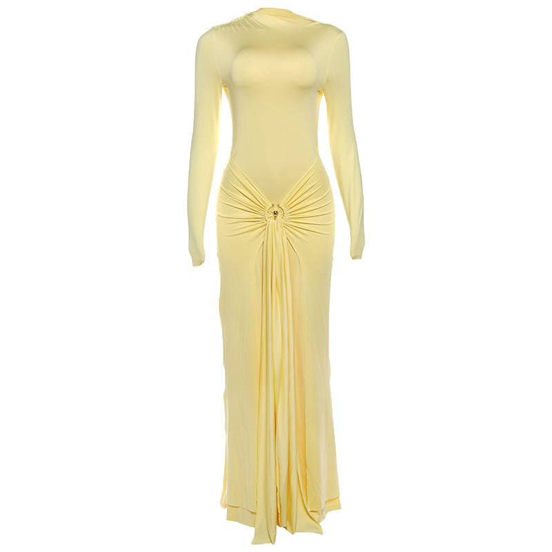 Looped and tied long dress